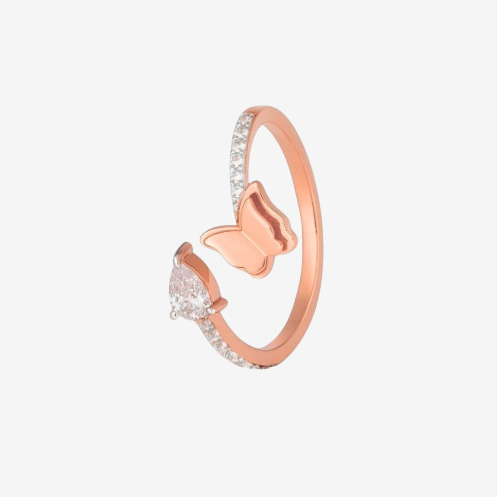 Rose Gold Diamond Ring Angled View
